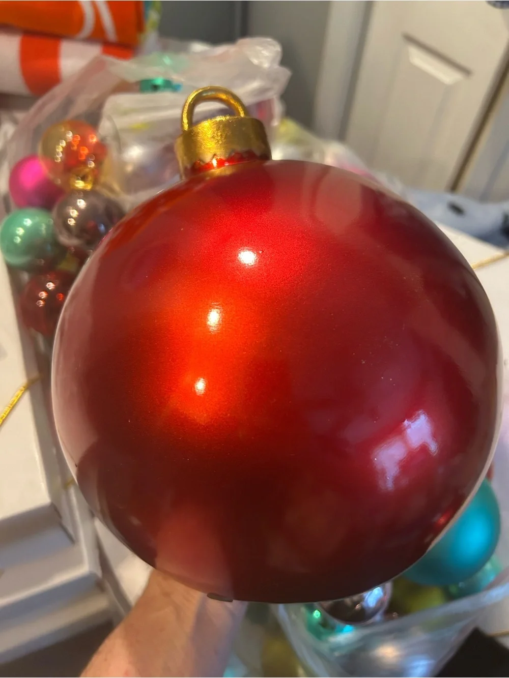 Grandin Road Merry Christmas Oversized Ornament Pair — NEW